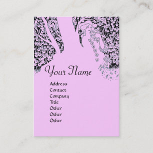 ROMANTIK MONOGRAM , svart och rosa Visitkort
