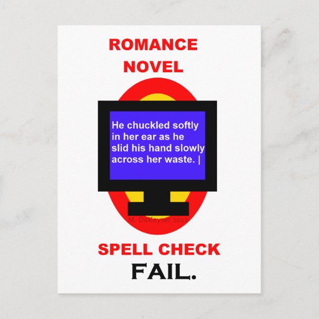 Romantik Novel Stavel Check Misslyckas lustigt Vykort (Framsida)