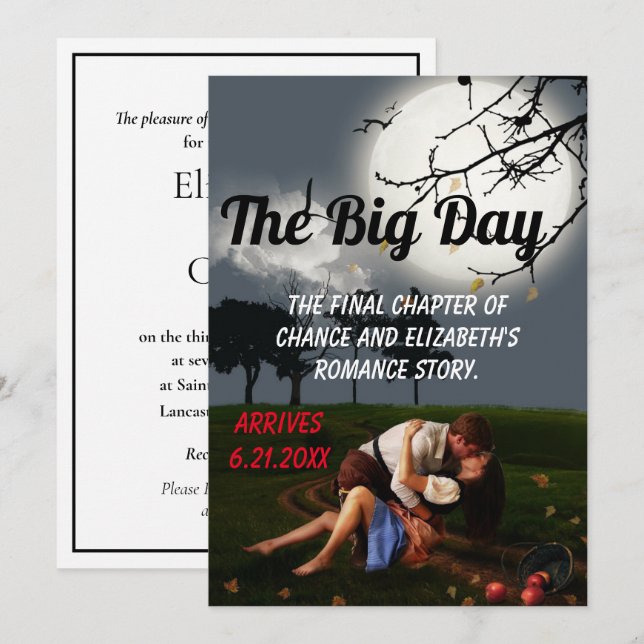 Romantik Novel Stil Inbjudningar (Fram/baksida)