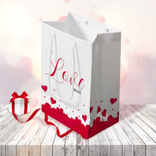 Romantik Red Hearts Gift Bag