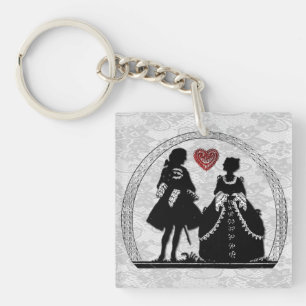 Romantik Silhouettes Dubbla-Sided Acrylic Nyckelri