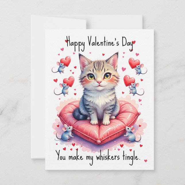 💘🐈Romantik som får morrhåret att pirra Julkort (Framsida)