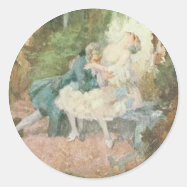 Romantik Sticker Runt Klistermärke (Framsida)