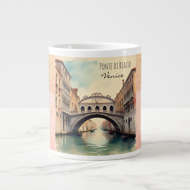 Romantik under Ponte di Rialto skugga Jumbo Mugg (Framsidan)