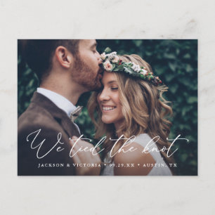 Romantik Vi har bundit Knot Elopement-vykortet Meddelande Vykort