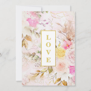 *~ Romantik Vintage AR26 Flower QR OSA Bröllop Inbjudningar