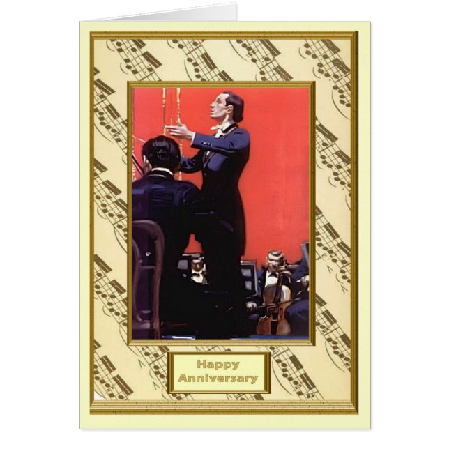 Romantiken av musik, möter ledaren hälsningskort (Framsidan)