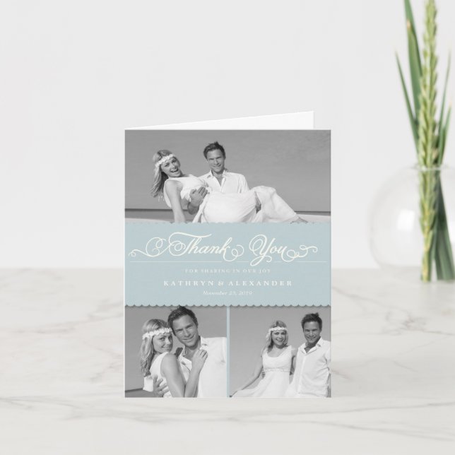 Romantiker för blåttkammusslamusikband skrivar tack kort (Framsida)