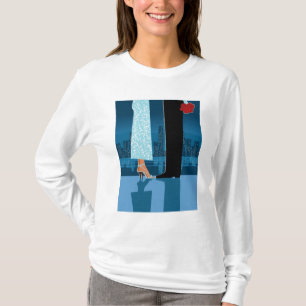 Romantiker kopplar ihop i stad t shirt