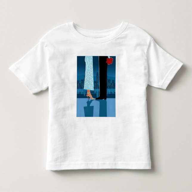 Romantiker kopplar ihop i stad t shirt (Framsida)