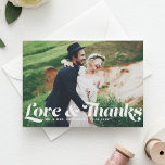 Romantiker skrivar kortet för bröllopfototack tack kort<br><div class="desc">Romantiker skrivar kortet för bröllopfototack 
 Anpassadefotoet tackar dig att card att presentera vitcalligraphy skrivar. Liknande objekt kan finnas i mitt lager.</div>