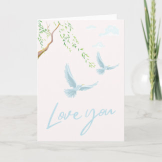 Romantische Liebeskarte Love You mit fliegenden Ta Kort