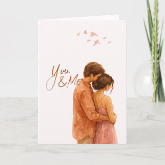 Romantische Liebeskarte You & Me mit Paar im Aquar Kort