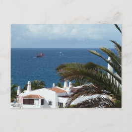Romantische Seelandschaft mit Palme Vykort