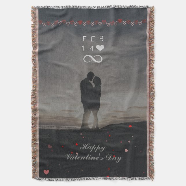 Romantisk 14 feb Infinity Valentine-design Filt (Framsidan Vertikal)