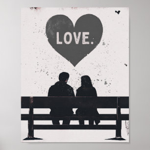 Romantisk 8 x 10 Grunge Alla hjärtans dag Kärlek Poster