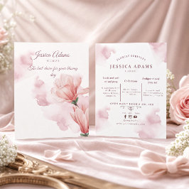 Romantisk akvarell Rosa blommor Flyer