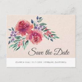 Romantisk akvarell Spara datum Meddelande Vykort