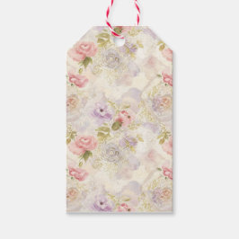 Romantisk akvarellblommig presentpapper - Elegant Presentetikett