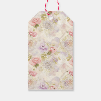 Romantisk akvarellblommig presentpapper - Elegant Presentetikett