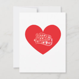 Romantisk Alla hjärtans dag-kort Julkort