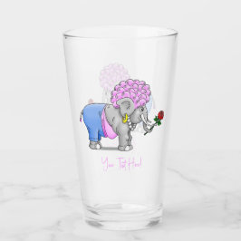 Romantisk Alla Hjärtans Dags Elefant Glaskopp