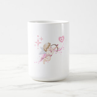 Romantisk Alla hjärtans dagskonst med rosa hjärtgl Kaffemugg