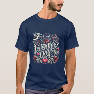Romantisk Alla hjärtans Logotyp-design för T-Shirt