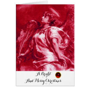 ROMANTISK ANGEL,FEADERS ROSA FUCHSIA Jul Hälsningskort