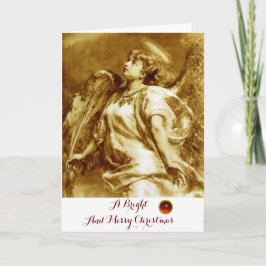 ROMANTISK ANGEL,FEATHER,BROWN SEPIA WHITY-Jul Helgkort