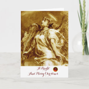 ROMANTISK ANGEL,FEATHER,BROWN SEPIA WHITY-Jul Helgkort