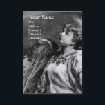 ROMANTISK ANGEL I BLACK WHITE Guld Metallic Visitkort<br><div class="desc">Elegant,  konstnärlig och klassisk design,  uppbyggd från 1800-talets målning.</div>