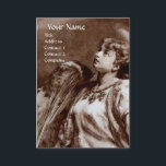 ROMANTISK ANGEL MED FJÄDER I BROWN WHITL Pearl Visitkort<br><div class="desc">Elegant,  konstnärlig och klassisk design,  uppbyggd från 1800-talets målning.</div>