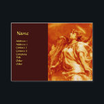 ROMANTISK ANGEL MED YTTERLIGARE I GULD ORANGE,BRUT VISITKORT<br><div class="desc">Elegant,  konstnärlig och klassisk design,  uppbyggd från 1800-talets målning.</div>