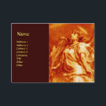 ROMANTISK ANGEL MED YTTERLIGARE I GULD ORANGE,BRUT VISITKORT<br><div class="desc">Elegant,  konstnärlig och klassisk design,  uppbyggd från 1800-talets målning.</div>