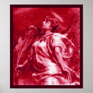ROMANTISK ANGEL MED YTTERLIGARE I ROSA FUCHSIA WHI POSTER