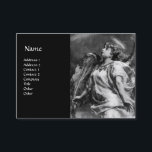 ROMANTISK ANGEL MED YTTERLIGARE I SVART VITA Pearl Visitkort<br><div class="desc">Elegant,  konstnärlig och klassisk design,  uppbyggd från 1800-talets målning.</div>