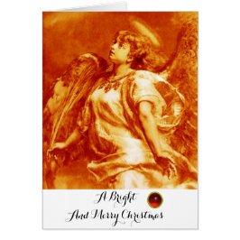 ROMANTISK ANGEL, YTTERLIGARE ORANGE GULT Jul Hälsningskort