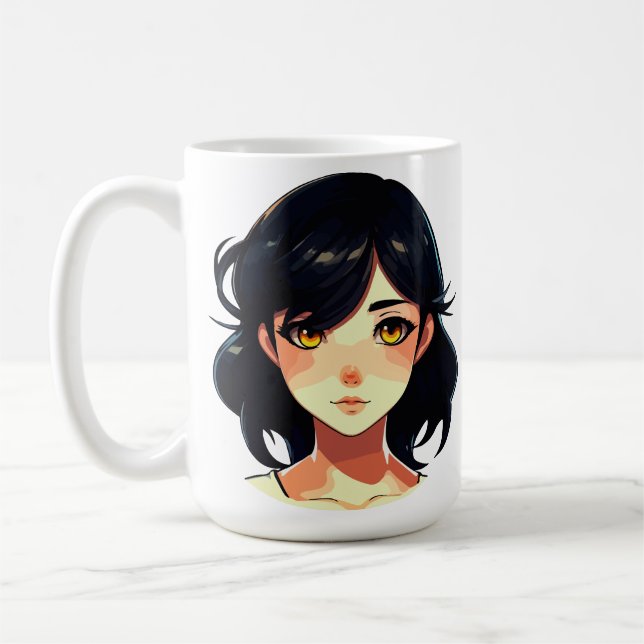 Romantisk Anime Dröm: Blåhårig Skönhet Kaffemugg (Vänster)
