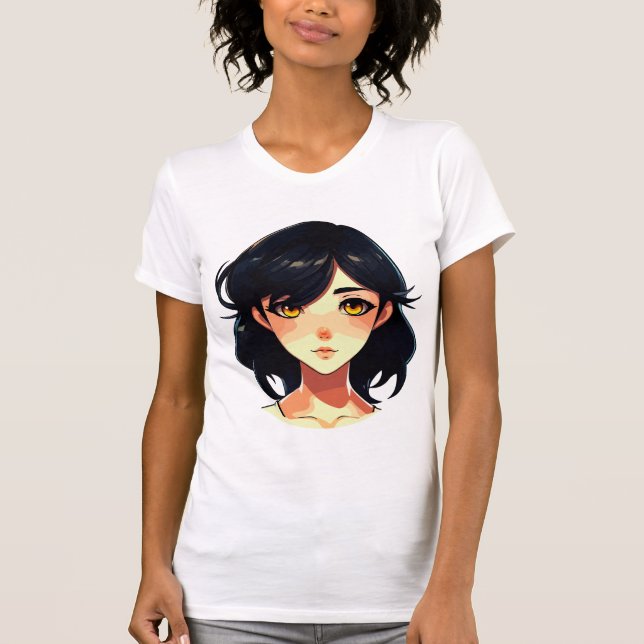 Romantisk Anime Dröm: Blåhårig Skönhet T Shirt (Framsida)