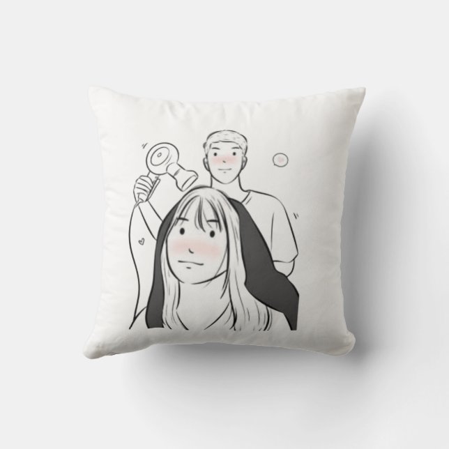 Romantisk anime par Pillow - Cute Kärlek Gift Kudde (Baksida)