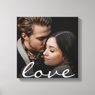 Romantisk Anpassad Fotografi Kärleksscript Gör det Canvastryck