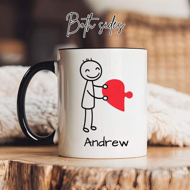 Romantisk anpassad muggpresent till flickvän, pojk mugg (Custom Couple Mug Valentine’s Gift for Him or Her, Cute Couples Mug Gift for Bachelorette Party)