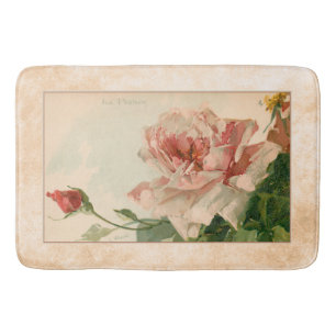 Romantisk antik rosa ros badrumsmatta
