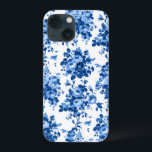 Romantisk antikisk Vintage Ro-Blue på vit<br><div class="desc">Elegant och klassisk antika vintagar Delft blue ro på vit bakgrund.</div>