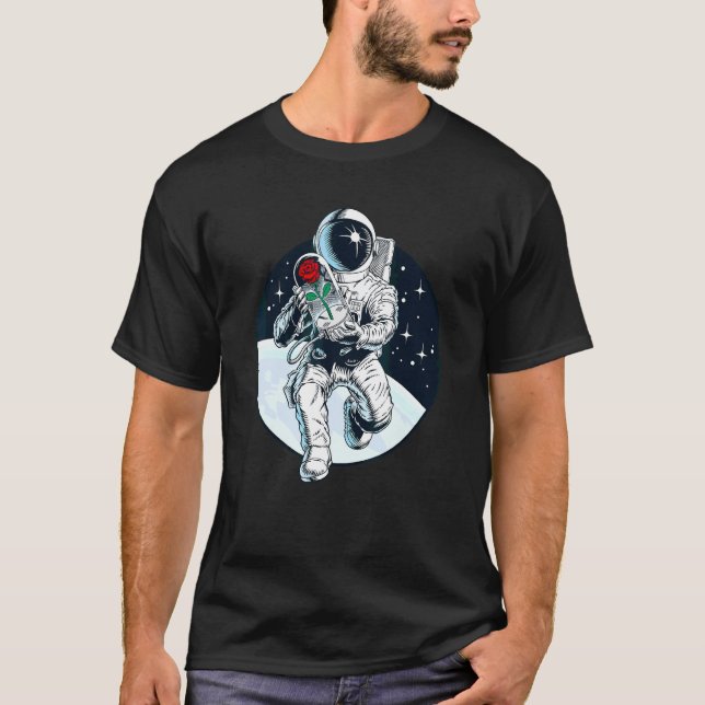 Romantisk astronaut i rymden med Ro FL T Shirt (Framsida)
