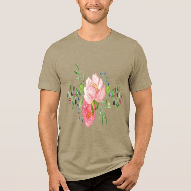 Romantisk bär blomsterkrans t shirt (Framsida)