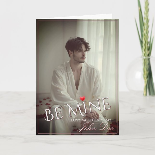 Romantisk 'Be Mine' Alla Hjärtans Dag-design Kort (Framsida)