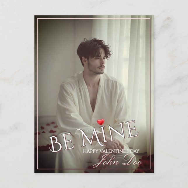 Romantisk 'Be Mine' Alla Hjärtans Dag-design Vykort (Framsida)
