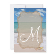 Romantisk Beach Starfish-bröllopsinbjudan